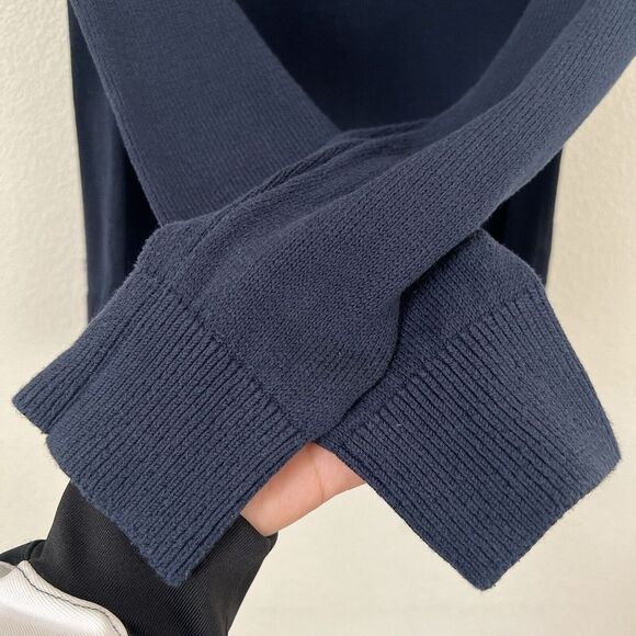 EVERLANE Women's Knit Pullover Sweater Blue Sz M Cotton Mock Neck Minimalist - Picture 6 of 6